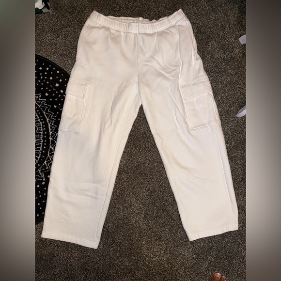 TNA Cozy Fleece Sweatpants in White - Picture 6 of 7